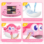 Bath Toys,Crab Baby Bath Toys Light Up Bath Bubble Machine with Colourful RGB Light Great Birthday Gift for Boys and Girls Toddler Toy for Kids Ages 1-3 4-8