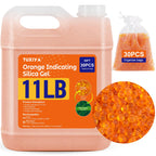 TUXIYA 11 LBS Orange Indicating Silica Gel Desiccant Beads,(Industry Standard 3-5 mm) Rechargeable Silica Gel Beads for 3D Filament, Electronic Devices, Camera, Jewelry, Safe(30PCS Organza Bag)