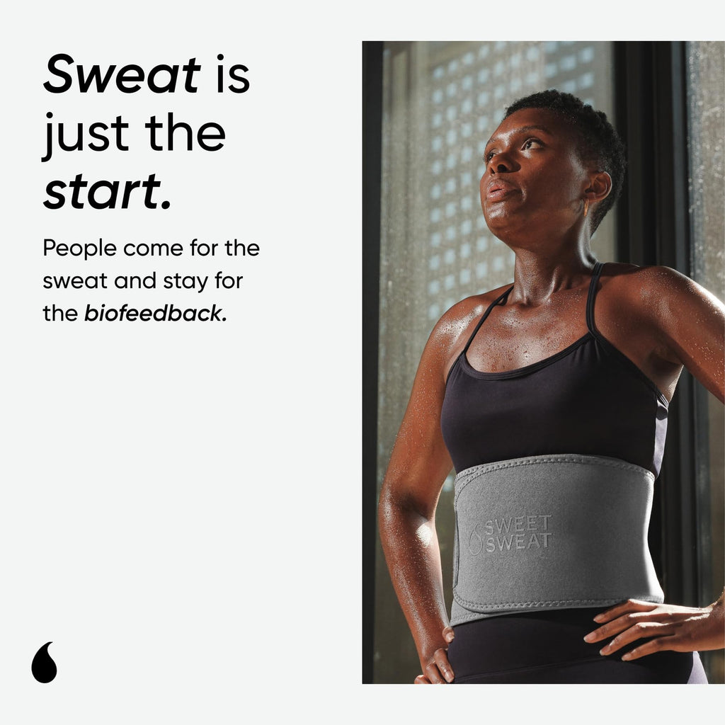 Sports Research Sweet Sweat Waist Trimmer (Core Series) - Premium Sweat Enhancing Fitness Band for Women & Men - Adjustable Fit �� Latex-Free Neoprene - Matte Grey, Large