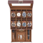 ProCase Watch Case, 8 Slot Mens Watch Box with Drawer -Espresso