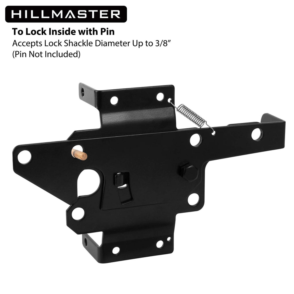 HILLMASTER Heavy Duty Self-Locking Gate Latch for Wooden Fence, Post Mount Automatic Gate Lock Gravity Door Latch Hardware for Secure Pool, Outdoor Garden, Metal Gates Vinyl Fence, Black Finish