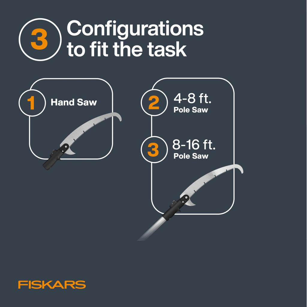 Fiskars 4-16 Ft XtendControl Extendable Modular Pole Saw & Tree Trimmer