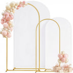 Toolterritary Metal Arch Backdrop Stand and Cover Set of 2, Sturdy 7.2FT, 6FT Party Backdrop Set, Wedding Arch Frame and Cover Set for Birthday, Baby Shower,Christmas, Anniversary