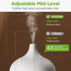 InnoGear Aromatherapy Diffuser & 10 Essential Oils Set, 400ml Diffuser Ultrasonic Diffusers for Home Cool Mist Humidifier with 4 Timers 7 Colors Light Waterless Auto Off, White Grey