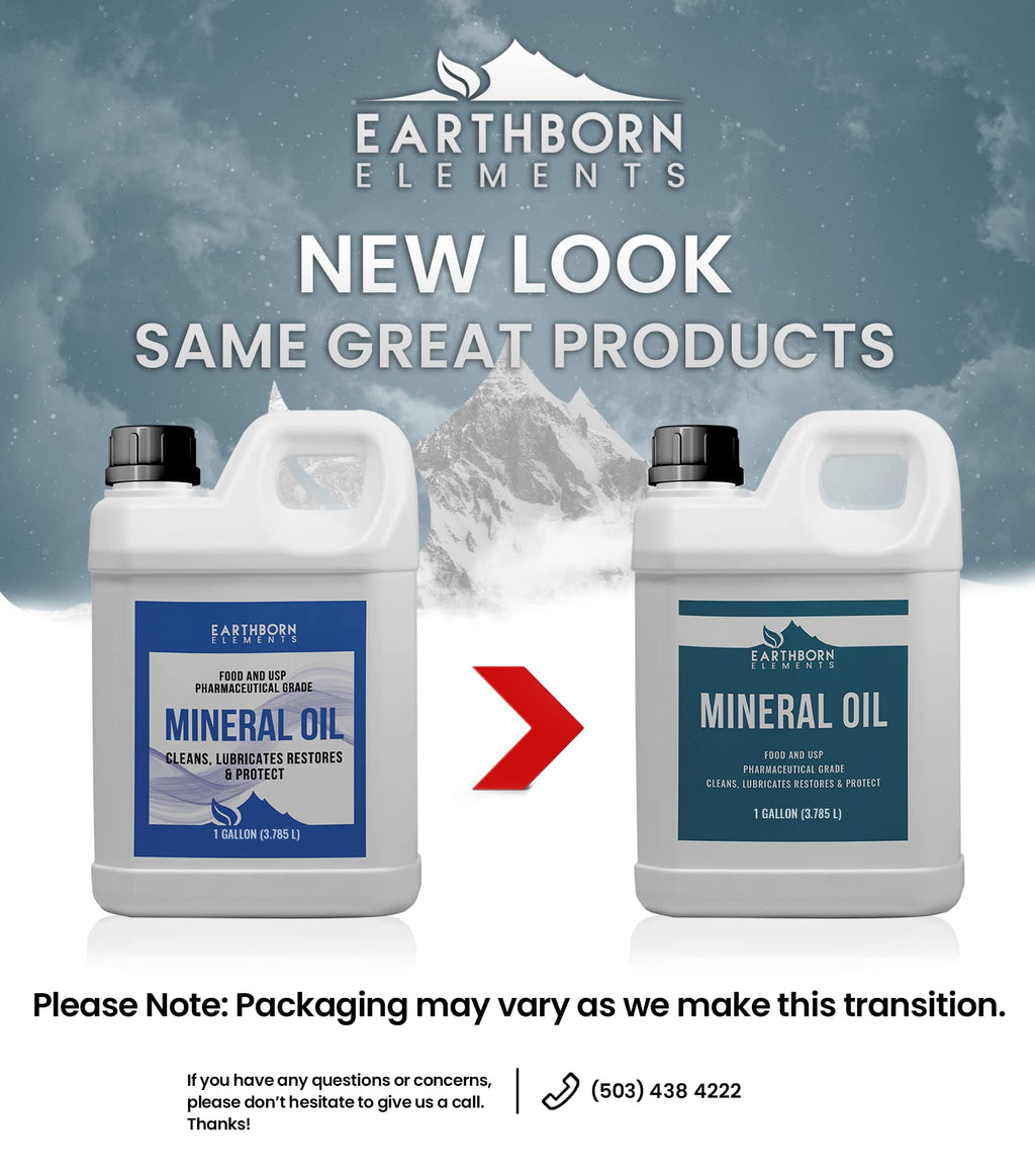 Earthborn Elements Mineral Oil (1 Gallon) Food Grade, Pure & Undiluted Clear