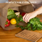 MUCHII 100 Count 57 LB Paper Grocery Bags, Large Brown Kraft Paper Bags for Storage, Shopping
