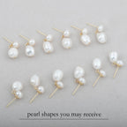 Freshwater Cultured White Baroque Pearl Dangling Drop Earrings for Women