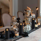 Homemory Black Halloween Flameless LED Pillar Candles, Remote Timer, 9 Pack