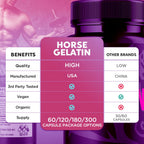 Horse Gelatin Capsules, Official HorseGelatin Pills for Men with All Natural Ingredients, Advanced Formula Men's Health & Wellness Support Pill, Maximum Strength Multivitamin Supplement (60 Capsules)