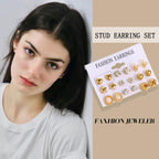 42 Pairs Gold Hoop Earrings Set for Women, Multiple Styles