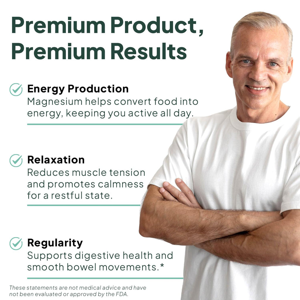 Organics Ocean Real Magnesium Citrate - High Absorption Magnesium Supplement - Chelated Magnesium to Support Energy, Relaxation, and Regularity - 6 Pack Bulk Supply