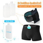 Urine Test Complete Kit - 2 Urine Empty Bottles of 3.5 oz Each, 1 Hi-Stretch Hidden Leg Strap, 10 Temperature Test Strips and 1 Storage Pouch, 1 Lining Pocket Boxer Brief for Travel Testing (L)