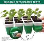 MQHUAYU 10-Pack Self Watering Seed Starter Tray with Grow Light 120Cell