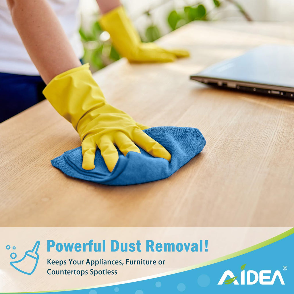 AIDEA Microfiber Cleaning Cloth, 200PK, Absorbent Shop Rags, Microfiber Towels for Cars, Kitchen Towels, Dusting Cloth for Home, Window, Cleaning Supplies, 12"×12"