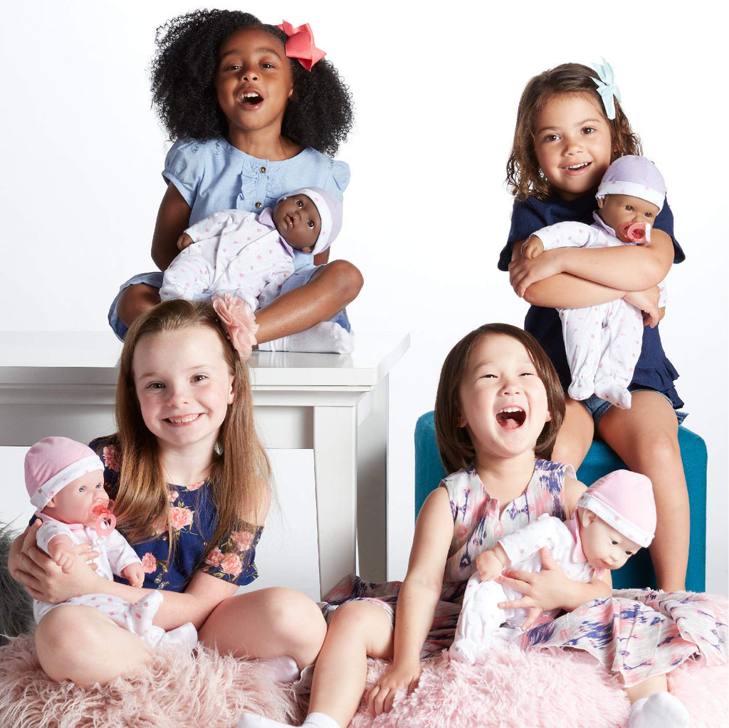 JC Toys Asian 16-inch Medium Soft Body Baby Doll La Baby | Washable |Removable Pink Outfit w/Hat and Pacifier | for Children 12 Months +, Asian Pink