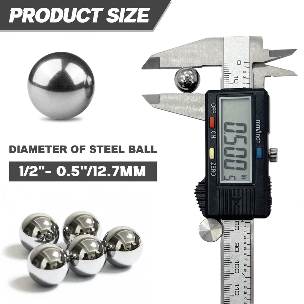 100 Pieces 1/2"(0.5'') Steel Bearing Balls Precision Bearing Steel Ball Assortment Kit(13mm)