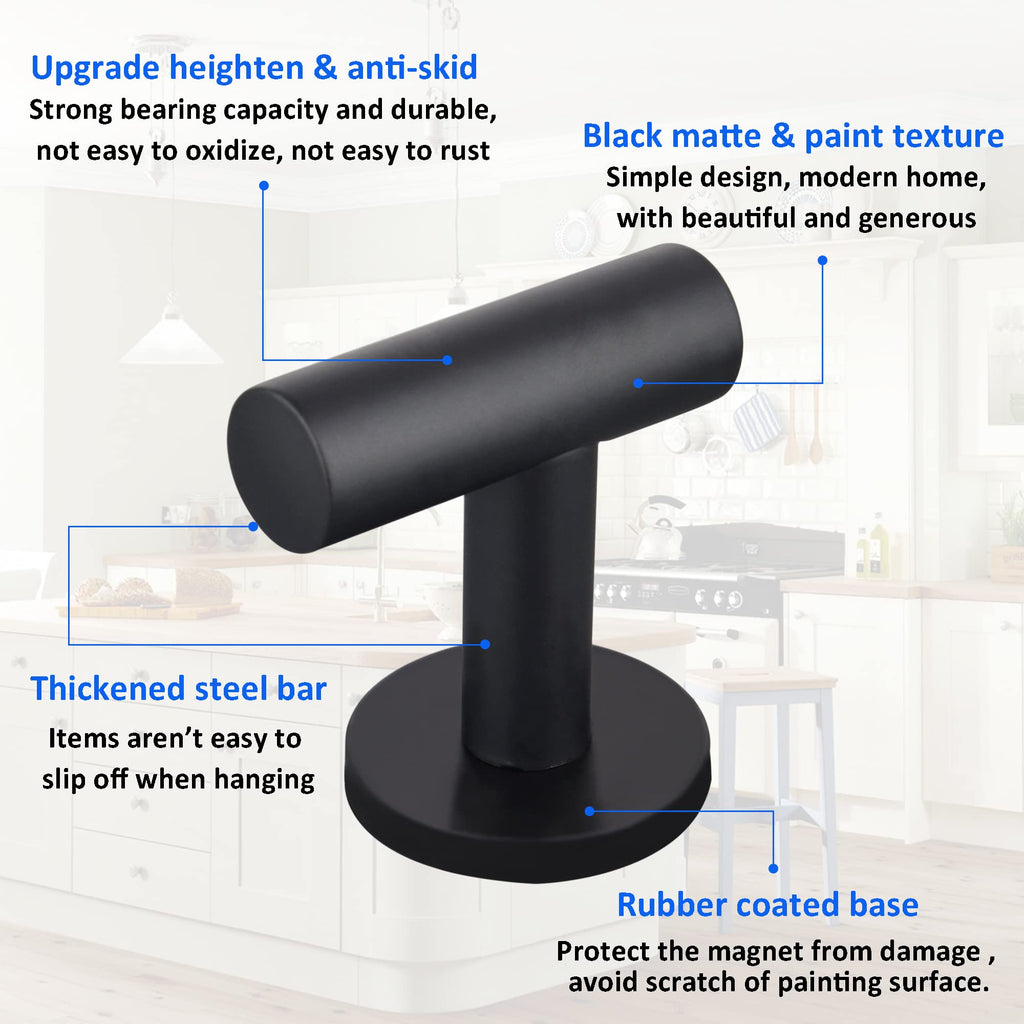 ULIBERMAGNET Strong Magnetic Coat Hooks,Heavy Duty Rubber Coated Magnets Hook for Metal,Door,Grill,Refrigerator, Locker,Neodymium Magnet Hook for Towel,Coat,Bag,Umbrella