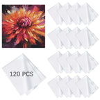 120 Pack Microfiber Cleaning Cloth for Glasses (5.5"x5.5"), Sublimation Eye Glasses Clean Cloths White Microfiber Lens Cleaner Cloths for Eyeglasses, Lenses, Silverware, Camera, Phones and Laptops