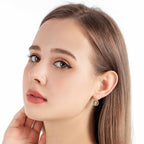 EVEVIC Austrian Crystal Flower Leverback Earrings for Women