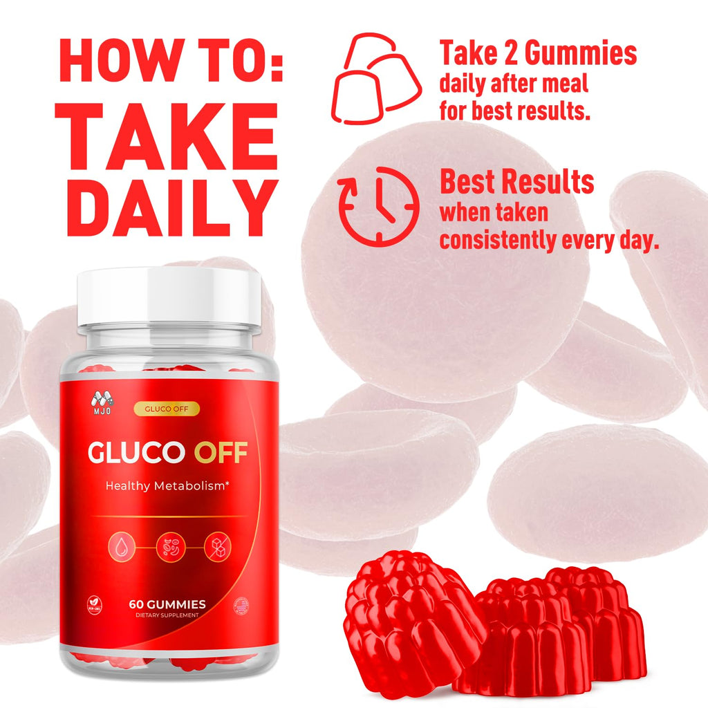 (5 Pack) Gluco Off Gummies, Official GlucoOff Supplement Gummys with All Natural Ingredients, Advanced Formula Gluco Off Gummies with Maximum Strength Health and Wellness Multivitamins (300 Gummies)