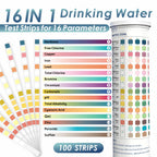 20 in 1 Water Tester for Drinking Water, Well Water Testing Kit, Suitable for Household Tap Water, Natural Water Quality Testing, Can Detect Water Hardness, Chlorine, Lead, Ph, Etc. (123 Test Strips)