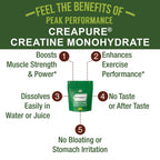 Creapure Creatine Monohydrate Powder. Ultra High Purity German Made Creatine with Nothing Else Added at All. Pure and Unflavored for Men & Women. Zero Bloating, No Sugar, Vegan Friendly Supplement