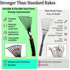2 Pack Small Hand Rake for Gardening, Mini Leaf & Shrub Rake with Durable Steel Tines, Ergonomic Non-Slip Handle for Flower Beds, Lawn, Leaves & Yard Cleanup