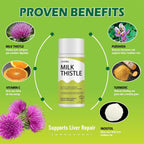 gmpdose Uvora - Milk Thistle Detox.UVORA Milk Thistle Extract 300 mg, Extract with Vitamin C, Inositol & Pueraria, Liver Detox Support, Antioxidant Support, 90 Capsules