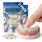 Imako Tooth Tinted Plastic – Moldable Temporary Fake Tooth for Missing Teeth, Chips & Gaps - Natural Color - Made in USA - 2 Pack