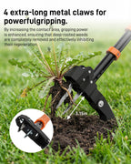 HAUSPROFI Stand Up Weed Puller Tool with 36-46 Inch Adjustable Long Handle and 50L Garden Bag, Heavy Duty 4-Claw Stainless Steel Weed Remover Tool with Automatic Rebound Design for Deep Roots