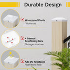 Goovilla 4x4 Post Caps White(Actual 3.5" x 3.5"), 8 Pack Fence Post Caps with 16 Screws and Easy Installation, Sturdy Waterproof Plastic Deck Post Caps with Frosted Finishing Touch, Protect Wood Post