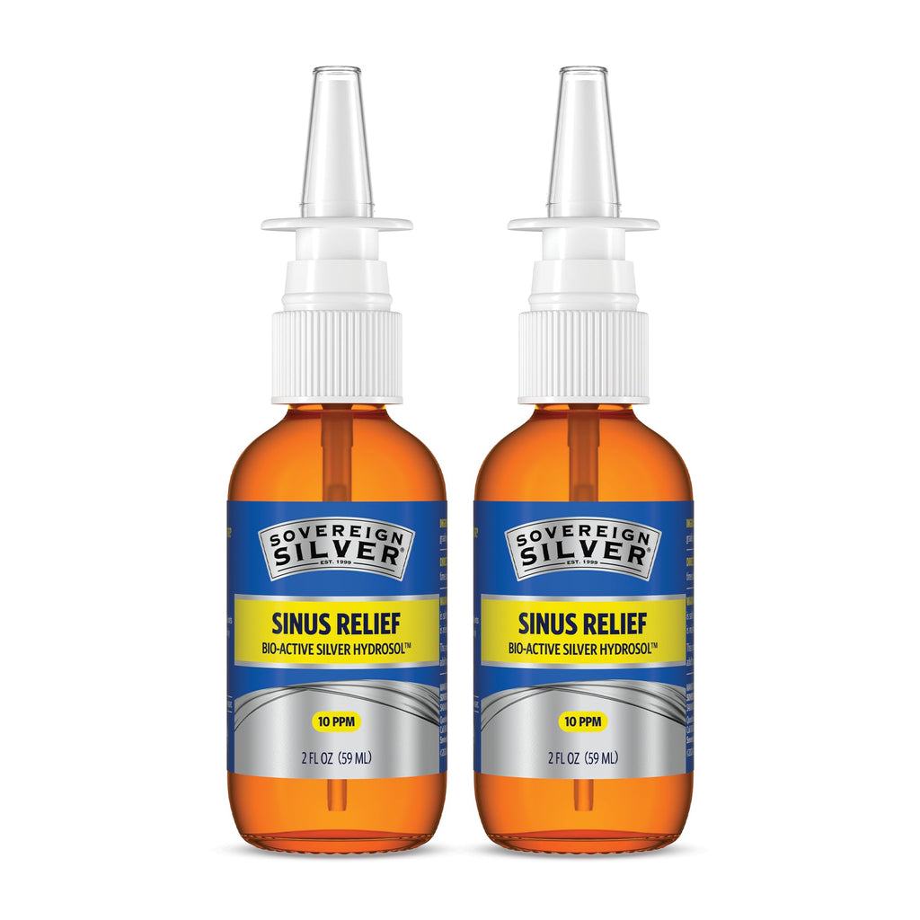 Sovereign Silver Bio-Active Colloidal Silver Hydrosol for Immune Support - 10ppm - 2oz - Nasal Spray - Pack of 2