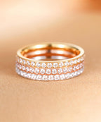 TIGRADE 2mm Women Titanium Eternity Ring Cubic Zirconia Anniversary Wedding Engagement Band Size 3-13.5, Silver, Size 6.5