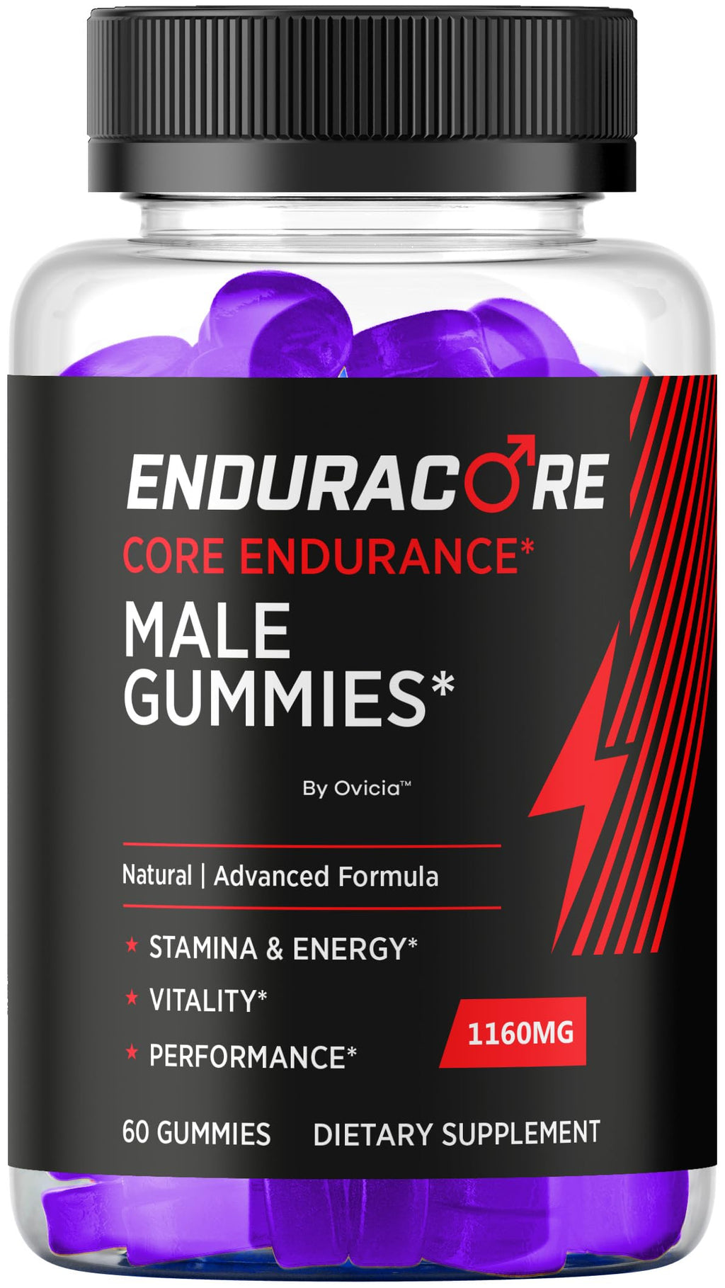 Enduracore Gummies - Official Enduracore Gummys with All Natural Ingredients, Advanced Daily Maximum Strength Formula for Wellness & Overall Health Support, 60 Gummies for 1 Month