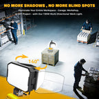 LED Work Light Compatible with DeWalt 20V Battery, 150W 15000LM Flood Light, 6500K Daylight 3-Head Adjustable, USB Type-C&2 Brightness Modes Portable Flashlight Job Site Light (Battery Not Included)