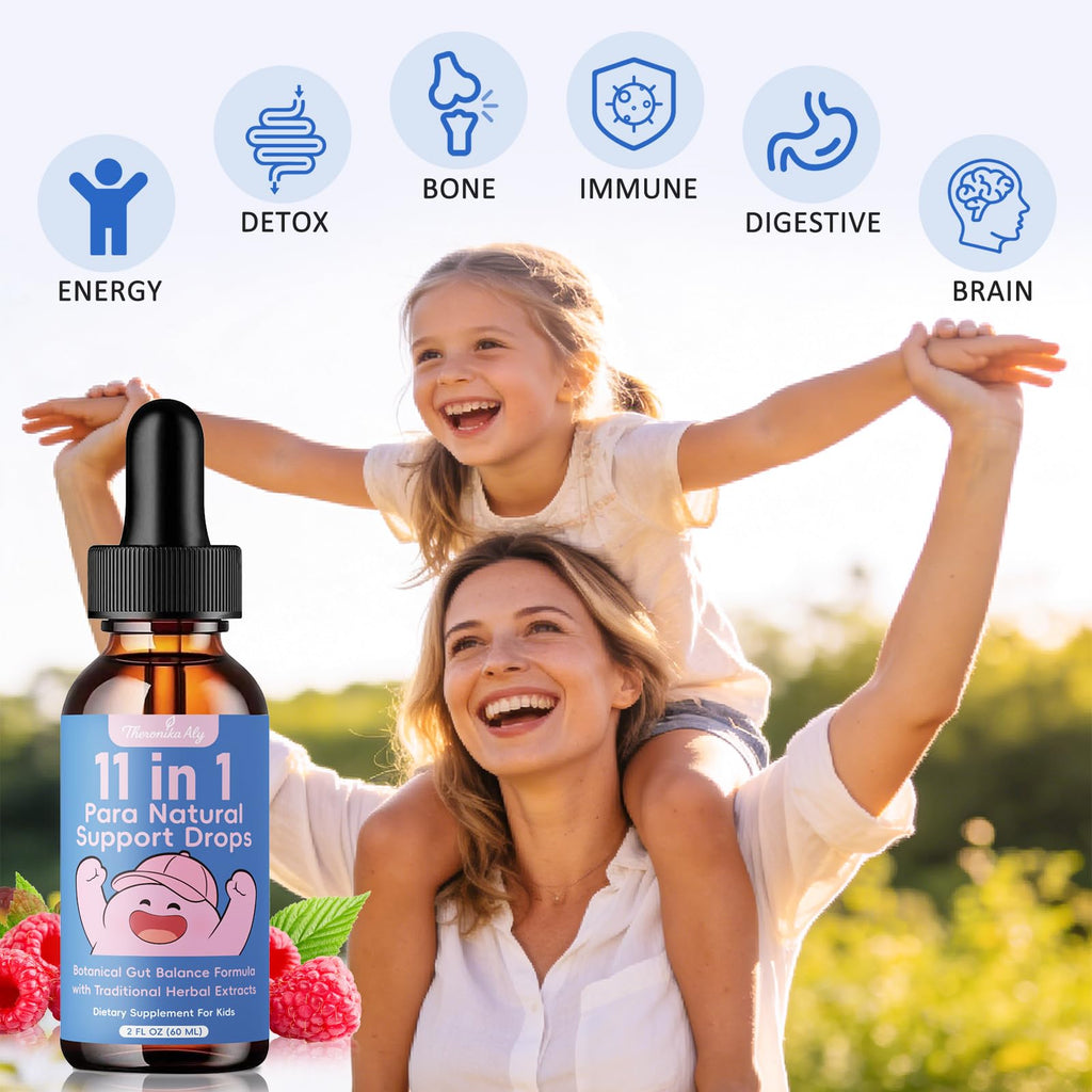 Theronika Aly Parasite Cleanse for Humans & Kids – Advanced Herbal Blend with Black Walnut, Wormwood, Clove, Digestive & Gut Balance Support, Alcohol-Free Liquid Drops, 30 Servings