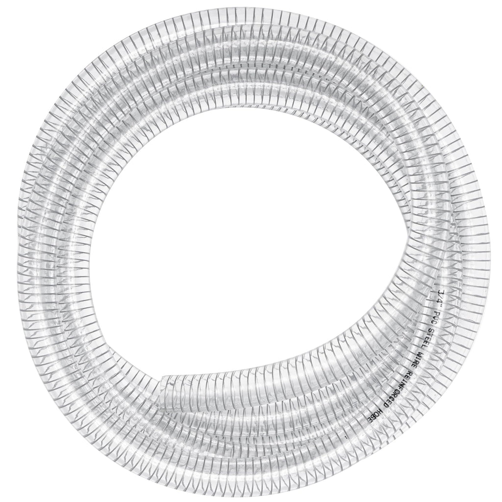 ZY-hosetube Suction Hose 1/2 inch id -10ft Clear Wire Reinforced Vinyl Tubing Heavy Duty PVC Vacuum Line Plastic Flexible Tubing, Drain Fuel Gas Water for Industrail Marine Bilge Pump