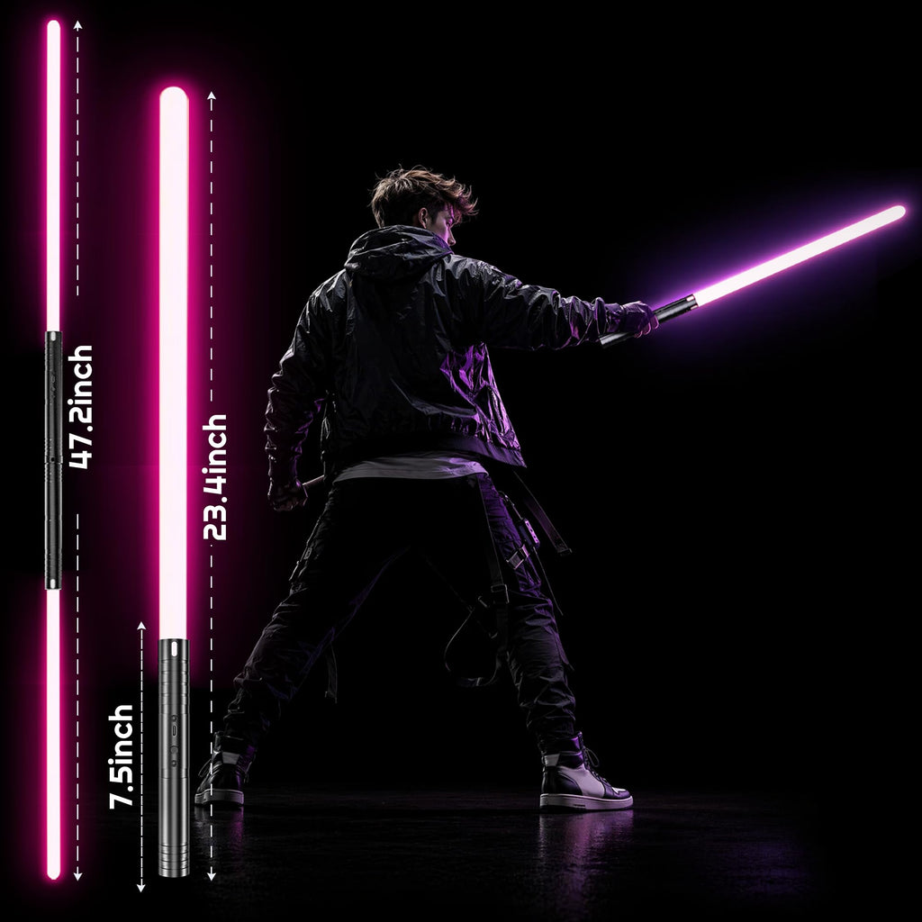 TQQALCYS Lightasaber, Type-C Rechargeable Sword Toy for Kids Cosplay, 2PCS