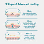 BAND-AID Brand Pro Heal 5 Day Protect, Ultra-Thin Hydrocolloid 100% Waterproof First Aid Adhesive Bandages for Advanced Healing and Less Scarring Versus Uncovered Wound, Large Size, 6 ct