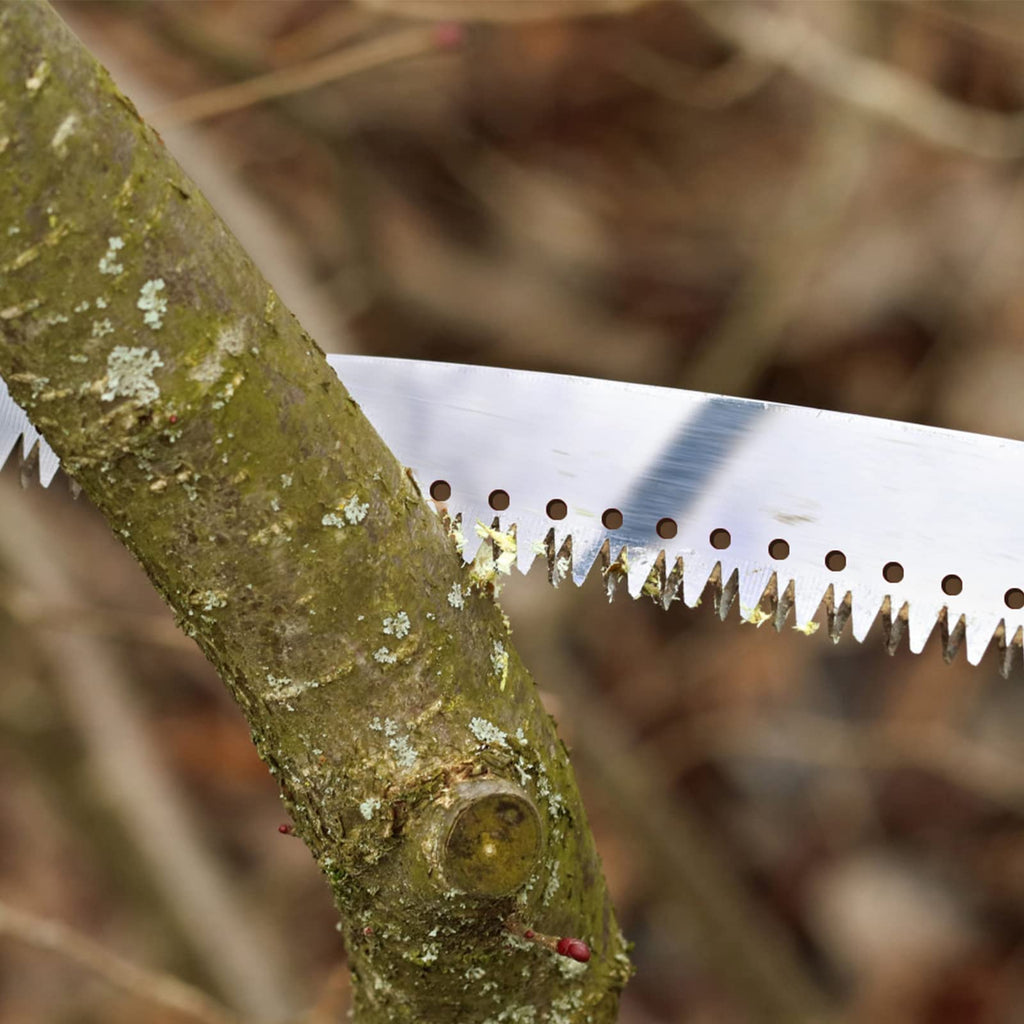 14FT Pole Saw for Tree Trimming 2-in-1 Hand Saw Steel Blade Extension Pole