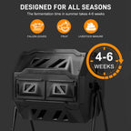 Outvita 43 Gallon Outdoor Compost Bin, Dual Chamber Tumbling Composter