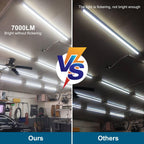 Led Shop Lights,Led Shop Lights 4FT 50W 6500K 7000LM Clear White,Shop Light 4FT 110V Linkable Integrated V-Shape for Shop Garage,Warehouse,Workbench and Workshop Commercial Bay Lighting(6-Pack)