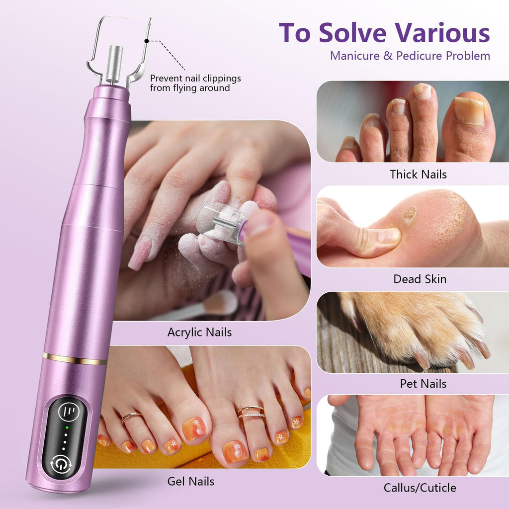 TUOBEO Cordless Nail Drill Electric Nail File Kit, Rechargeable Efile Set
