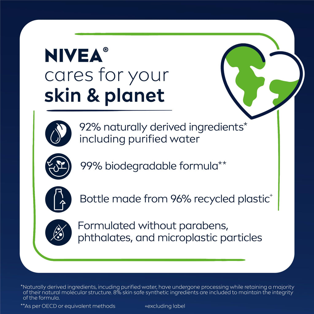 NIVEA MEN Relax Body Wash, Lavender and Sandalwood Scent, 3-in-1 Men's Body Wash, Face and Hair, Paraben Free, Vegan Formula, pH-Skin Friendly, 16.9 Fl Oz Bottle, Pack of 3