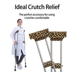 Underarm Crutch's Pad and Hand Grip Covers Universal Forearm Handle Padded Cushion Sets Accessories for Crutches Pads for Armpits (Leopard)