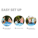 INTEX Rectangular Frame 14 ft 9 in x 7 ft 3 in x 33 in Above Ground Pool, Swimming Pool with Steel Frame, Pump Not Included