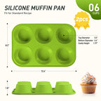 2 Pack 6 Cups Silicone Jumbo Muffin Pan with Metal Reinforced Frame Silicone Molds Mother Day Best Mama Mommy Bonus Mom Ever Mother In Law Gifts Step Mom Stepmom Grandma Gigi Granny Nana Present