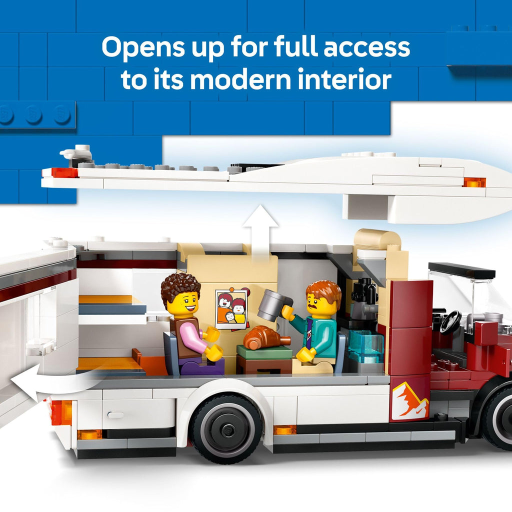 LEGO City Holiday Adventure Camper Van Building Toy Set - Vacation Toy for Kids, Boys and Girls, Ages 6+ - Gift for Birthdays - Includes 3 Minifigures and Accessories - 60454