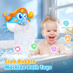 Bath Toys,Crab Baby Bath Toys Light Up Bath Bubble Machine with Colourful RGB Light Great Birthday Gift for Boys and Girls Toddler Toy for Kids Ages 1-3 4-8