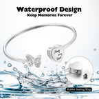 XIUDA Urn Bracelet for Human Ashes Butterfly Heart Ash Bracelet for Women Stainless Steel Openable Cuff Bangle Cremation Bracelet - Always in My Heart